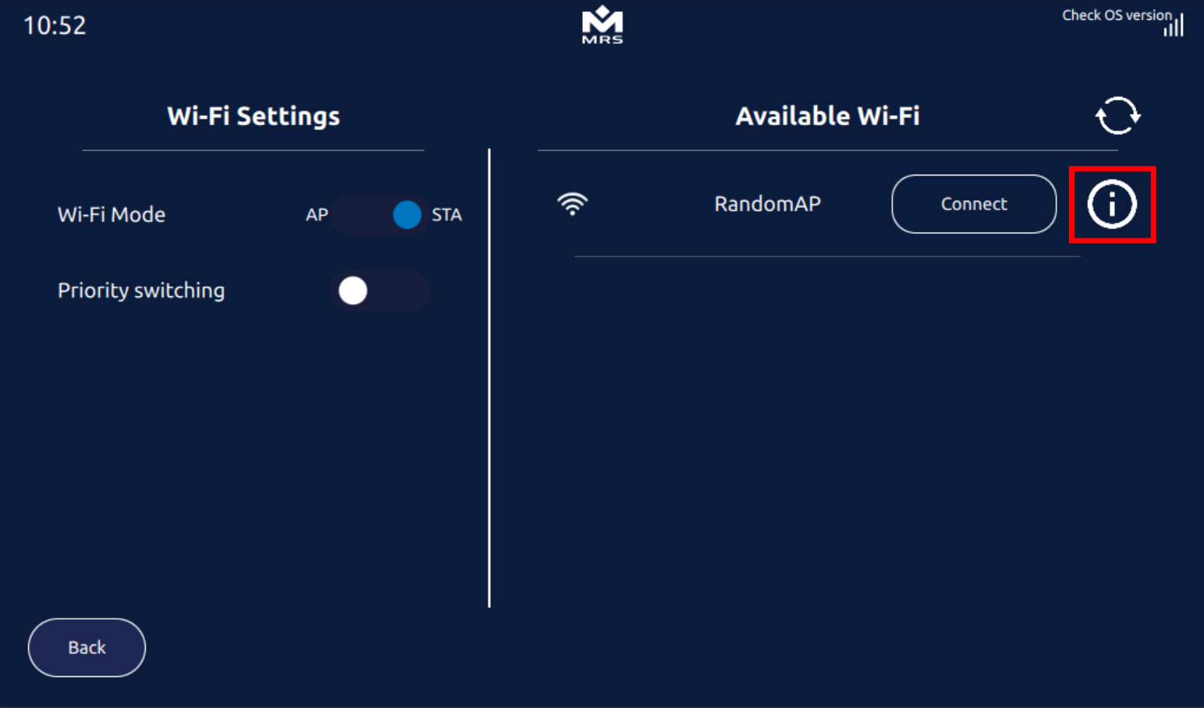 Settings of Saved Access Points
