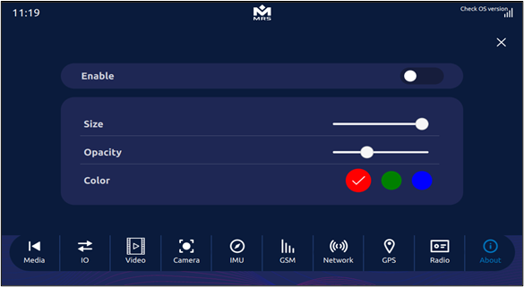 Touch Pointer Settings